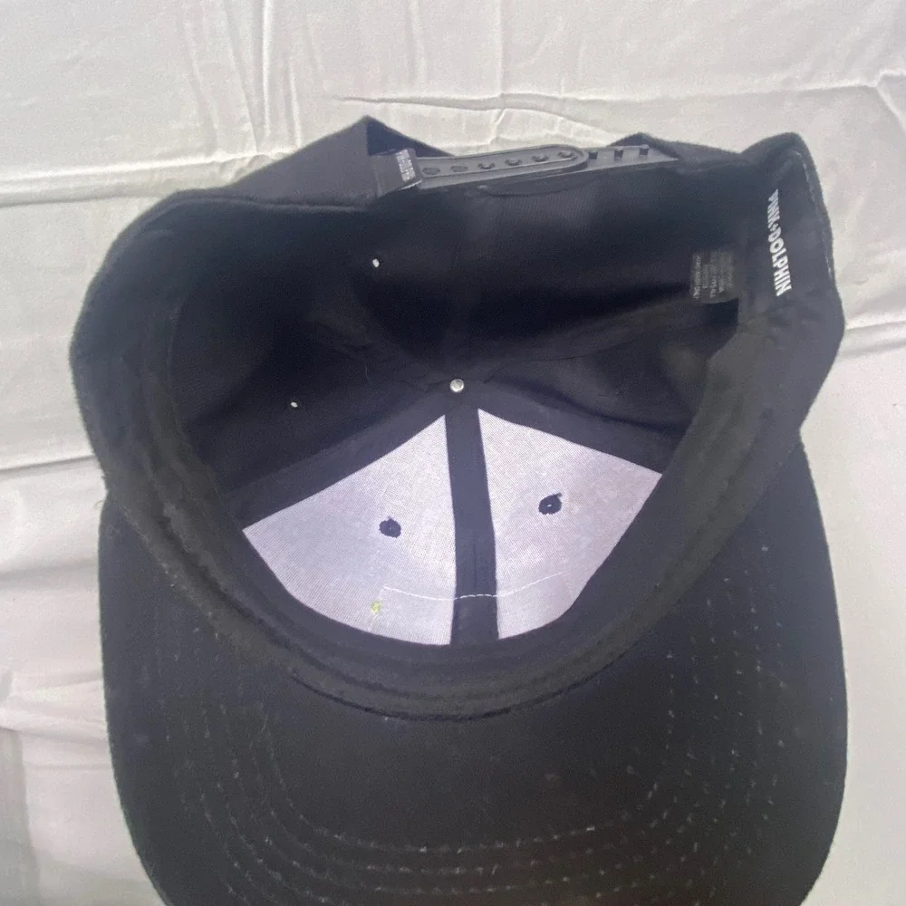 Pink Dolphin Ghost Patch Snapback Hat Mens OSFM Black Cap Flat Brim Streetwear